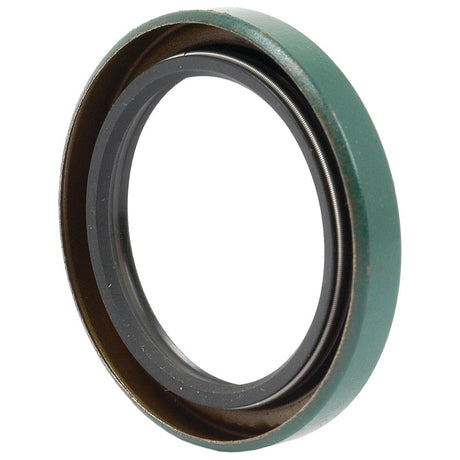 The Imperial Rotary Shaft Seal from Sparex (Part No. S.68423) measures 1 5/8'' x 2 1/4'' x 5/16''. This green and black circular rubber oil seal is typically used in machinery to prevent fluid leakage and is compatible with Case IH equipment.