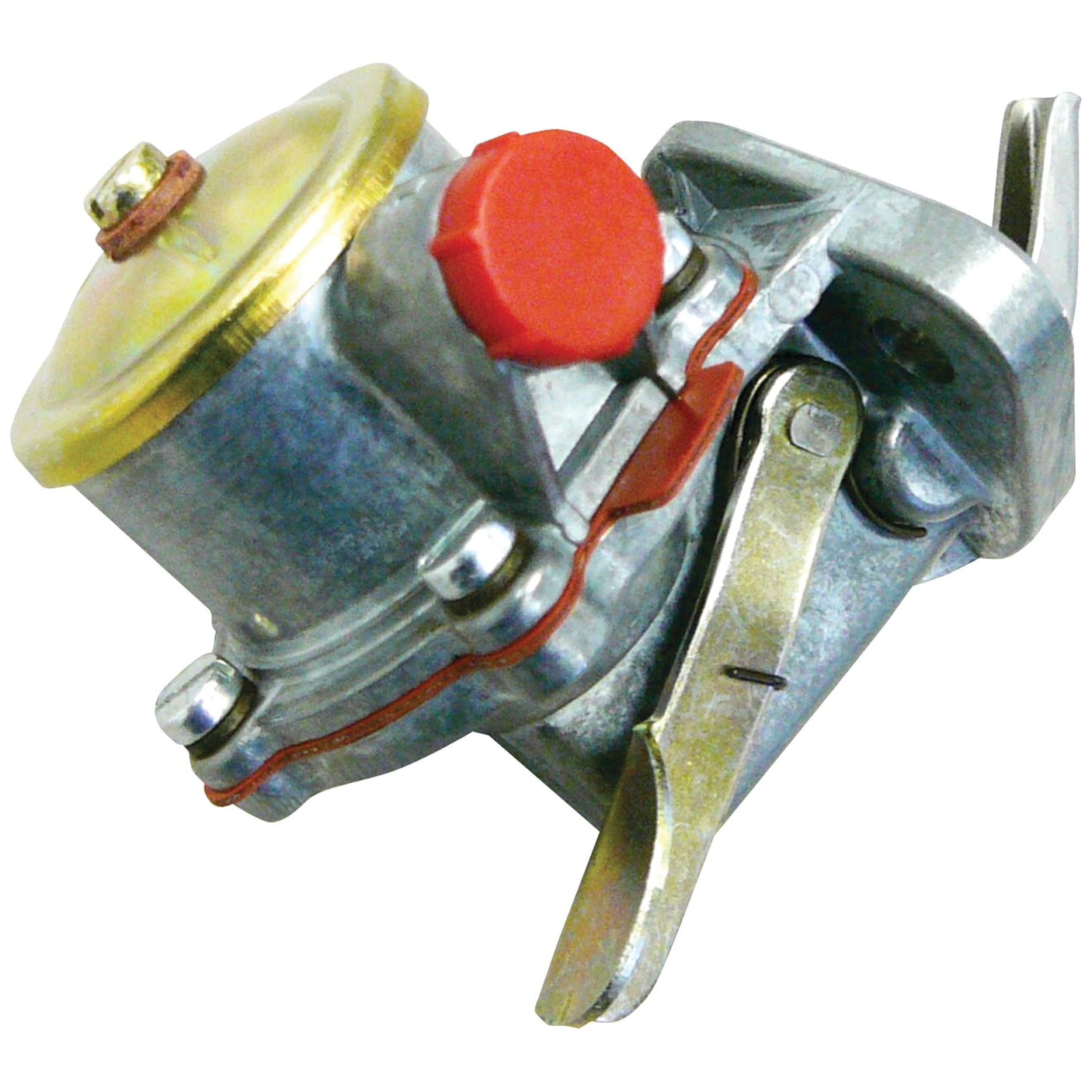 A Fuel Lift Pump designed for Perkins applications, featuring a red knob, brass cap, and lever, available under the Sparex brand as Part No.S.68440.