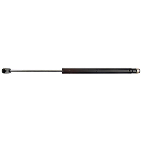 The Sparex Gas Strut, Total length: 420mm - S.68539, features a linear gas piston with one end extended. It has a black cylindrical body paired with a metal rod and provides 200N of pressure along with a 165mm ram stroke for optimal performance.