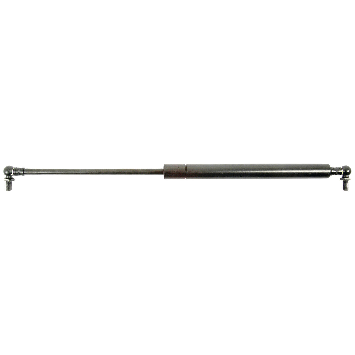 The Gas Strut by Sparex (Total length: 410mm - S.68544) is a black strut equipped with ball joint end fittings, specifically designed for mechanical applications to deliver controlled motion and support via precise pressure regulation.