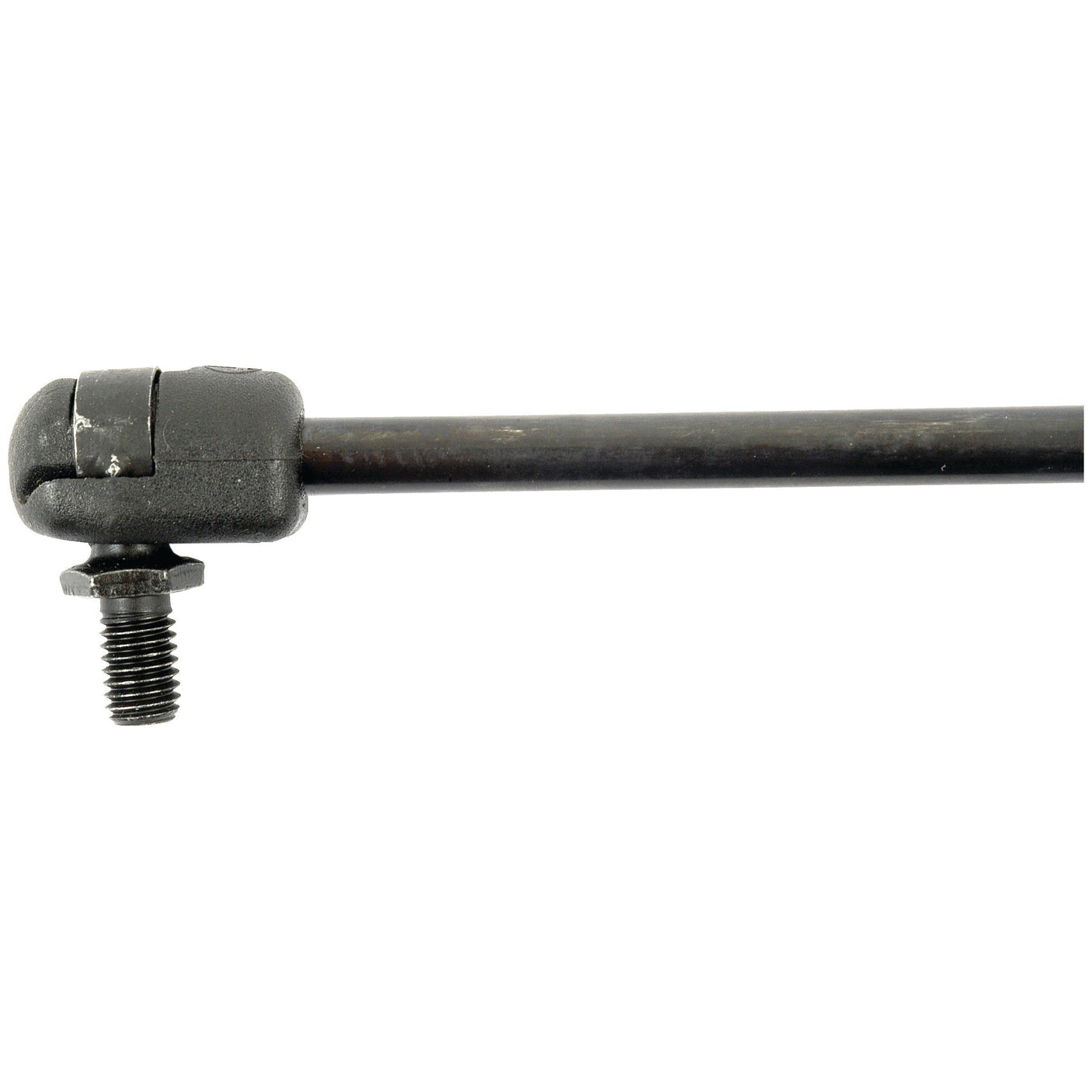 A gas strut with an M8 thread and a right-angle ball joint component on one end, measuring 530mm in length - Sparex S.68687.