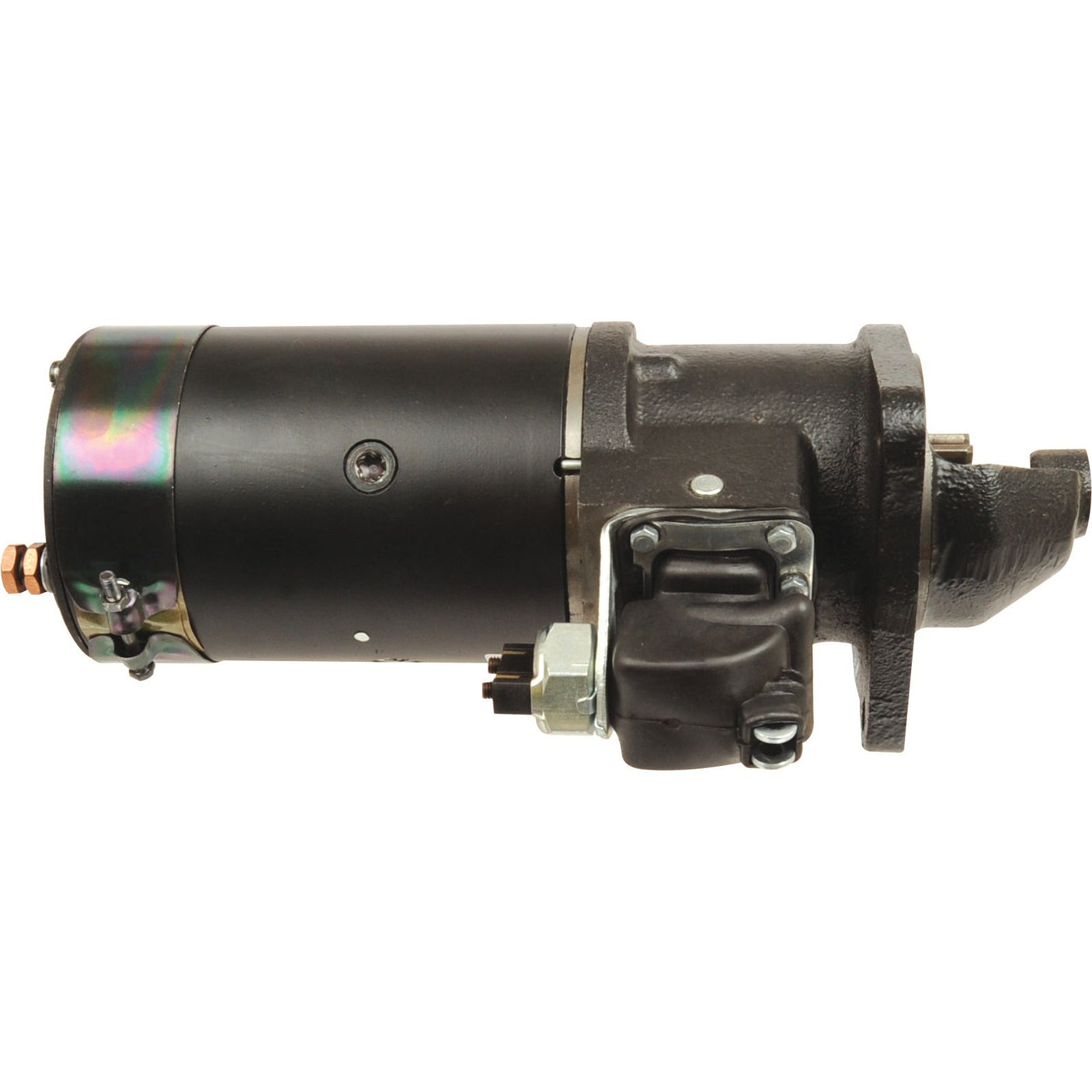 A black Sparex Starter Motor - 12V, 2.2Kw (Sparex) with metallic components, mounted horizontally against a white background.