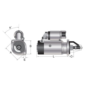 Starter Motor  - 12V, 3.4Kw, Gear Reducted (Mahle)
 - S.69145 - Farming Parts