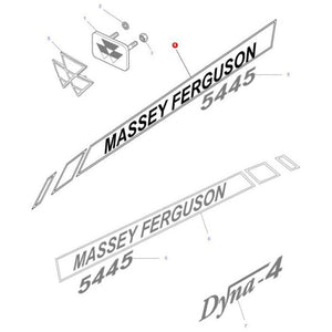 Massey Ferguson - 5445 L/H Decal - 4272557M2 - Farming Parts
