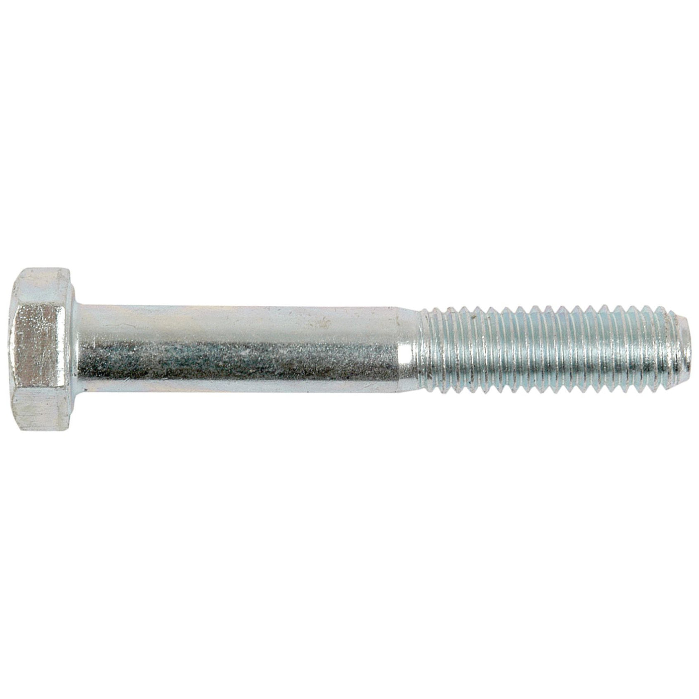 A close-up image of a Sparex Metric Bolt M8x55mm (DIN 931) with a partially threaded shank and hexagonal head, compatible with Zetor machinery.