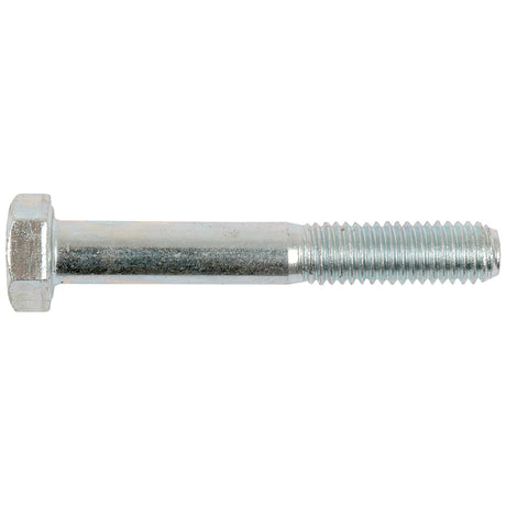 A close-up image of a Sparex Metric Bolt M8x55mm (DIN 931) with a partially threaded shank and hexagonal head, compatible with Zetor machinery.