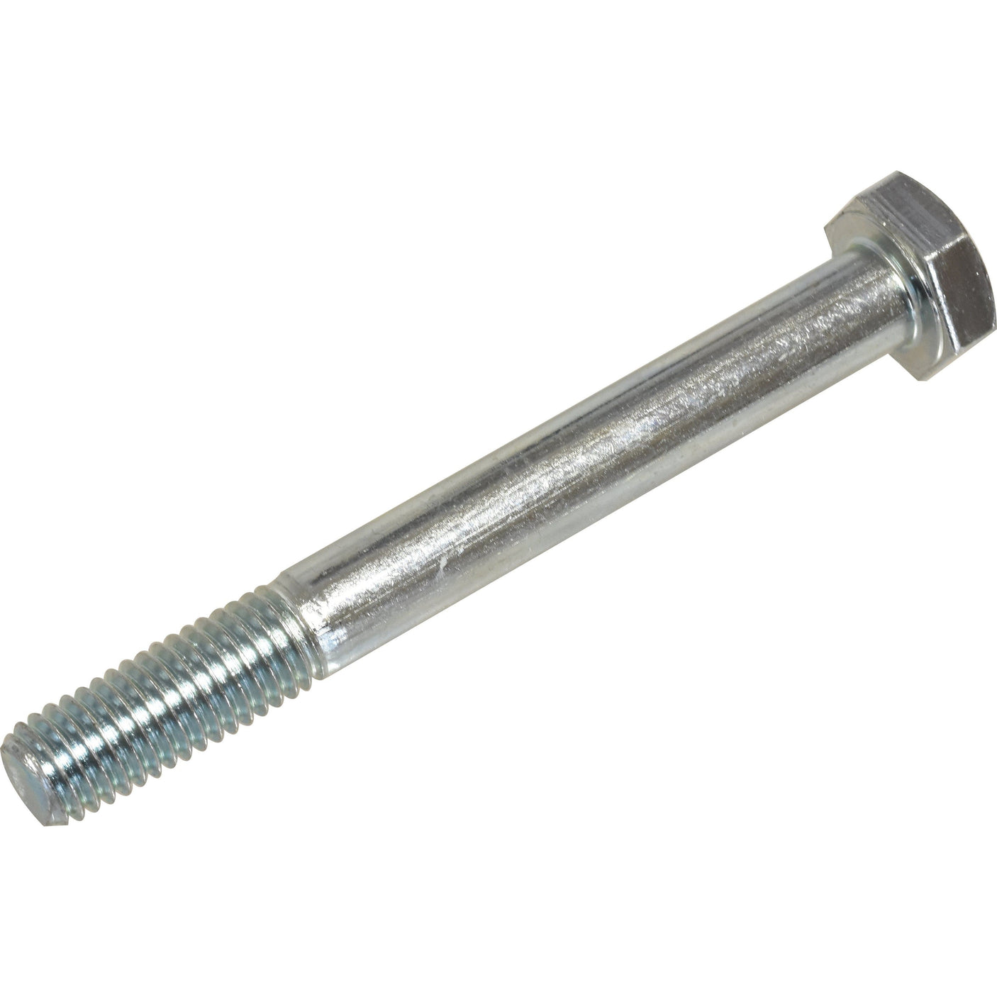 A standard Metric Bolt M10x90mm (DIN 931) from Sparex, featuring a threaded end, smooth shank, and zinc plating for added durability. (Sparex Part No. S.6942)