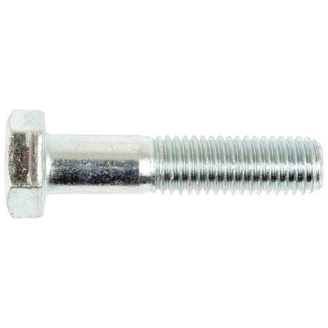 A Metric Bolt M12x55mm (DIN 931) with a zinc-plated, threaded shaft and a hexagonal head, sold under Sparex Part No. S.6951 by the brand Sparex, lies horizontally on a white background.