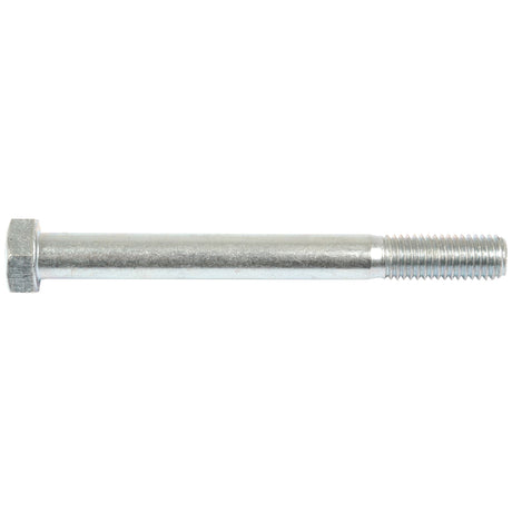 A metal bolt with a hexagonal head and a threaded end, the Sparex Metric Bolt M12x120mm (DIN 931) - Part No. S.6956 stands out among Grade 8.8 zinc-plated fasteners for its durability and corrosion resistance.