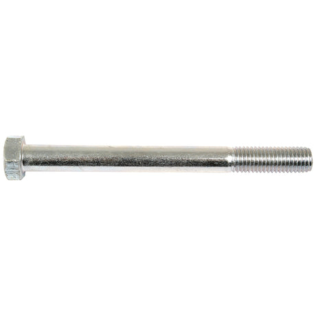 A Sparex Metric Bolt M14x150mm (DIN 931), zinc-plated and made of metallic steel, with a hexagonal head and threaded end, used for fastening purposes.