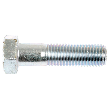 A close-up image of a Sparex zinc-plated silver hex bolt, specifically the Metric Bolt M16x60mm (DIN 931) with a smooth shank and threaded end, commonly used in construction and machinery, showcasing its 8.8 tensile strength (Sparex Part No. S.6980).