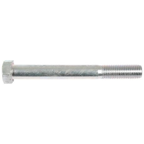 A Sparex Metric Bolt M16x140mm (DIN 931) | Sparex Part No.S.6989, featuring a zinc-plated finish and a partially threaded shank, displayed against a white background.