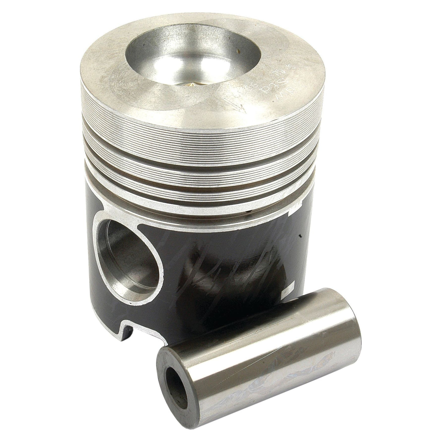 A metallic piston and piston pin, featuring Sparex's Piston (Standard) - S.69942 specifications for an internal combustion engine, are shown on a white background.