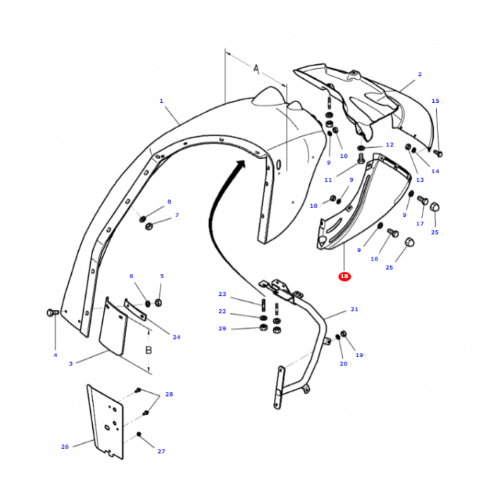 Massey Ferguson - Left Hand Protection - ACW2075750 / 4278075M2 - Farming Parts