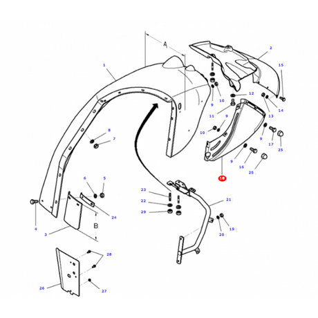 Massey Ferguson - Left Hand Protection - ACW2075750 / 4278075M2 - Farming Parts