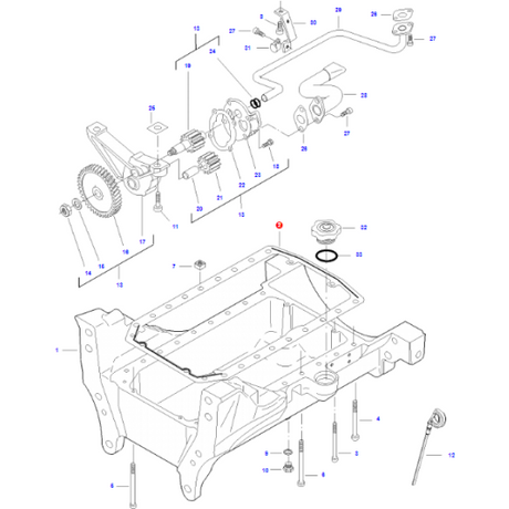 Massey Ferguson - Oil Sump Gasket - V837084412 - Farming Parts