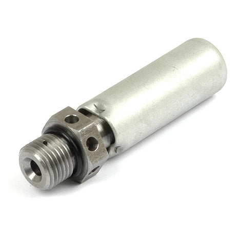 The product is likely a Relief Valve, known as Sparex Part No. S.702, which is a cylindrical metal part with a threaded end that could be a component for machinery or plumbing, and possibly related to a Massey Ferguson system.