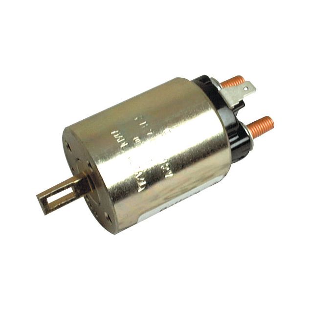 A cylindrical 12V Starter Solenoid, branded as Sparex Part No. S.70527, featuring two copper terminals and a protruding shaft, positioned on a white background.