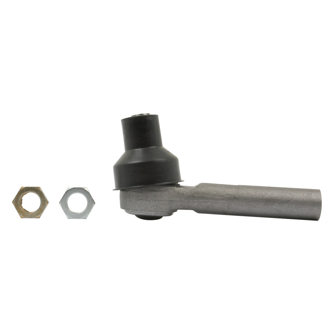 A cylindrical metal automotive part, the Track Rod (S.70603) from Sparex, featuring an M24 x 1.5 female thread, accompanied by two hexagonal nuts, one brass-colored and one silver-colored, placed side by side and measuring 200mm in length.