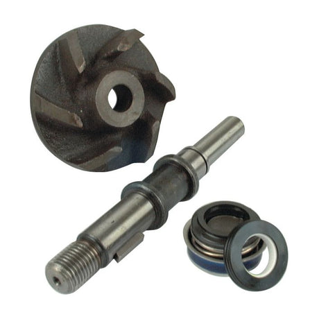 The Sparex Water Pump Repair Kit (Part No. S.70646) includes a mechanical assembly with a threaded metal rod, a circular gear-like component, and several smaller round parts, making it ideal for use in maintaining or repairing Kubota water pumps.