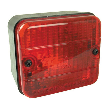 A red rectangular trailer tail light with a transparent lens, two screws, a black base, and an integrated fog light for enhanced visibility.

Product Data:
  Product Name: Fog Light (Halogen), RH & LH, 12V - S.7066
  Brand Name: Sparex

Enhanced Sentence:
The Sparex Fog Light (Halogen), RH & LH, 12V - S.7066 is a red rectangular trailer tail light with a transparent lens, two screws, a black base, and an integrated fog light for enhanced visibility.