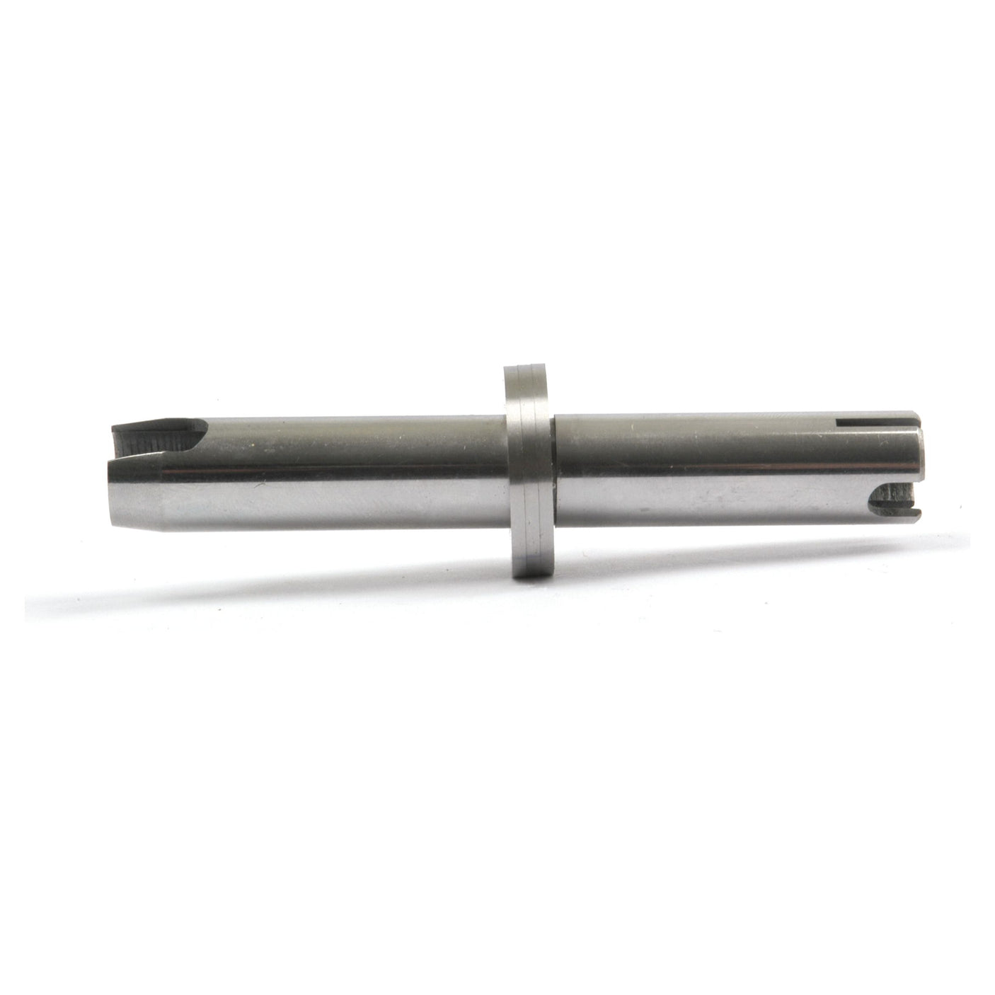 A silver metallic cylindrical component with a flange in the middle and a slit at one end, closely resembling the Sparex Hydraulic Valve (Part No. S.706), isolated on a white background.