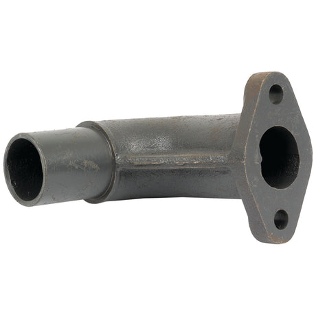 An Exhaust Elbow - S.70771 from Sparex, with a flanged end featuring two bolt holes and a rounded end, positioned against a white background.