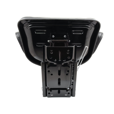 The Sparex Seat Assembly (Sparex Part No. S.71050) features a black car seat bracket with a shiny, metallic finish and multiple mounting holes, viewed from the underside, seamlessly integrating mechanical adjustable suspension seat features.