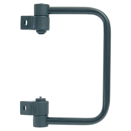 The Sparex Mirror Arm, 200mm, Universal Fitting - S.71068 is a metal U-shaped hinge bracket featuring a curved handle and two mounting points on each end, making it ideal for universal fitting.