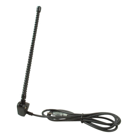 A black flexible Radio Aerial by Sparex (Part No. S.71173) with an attached long black cable and plug connector.
