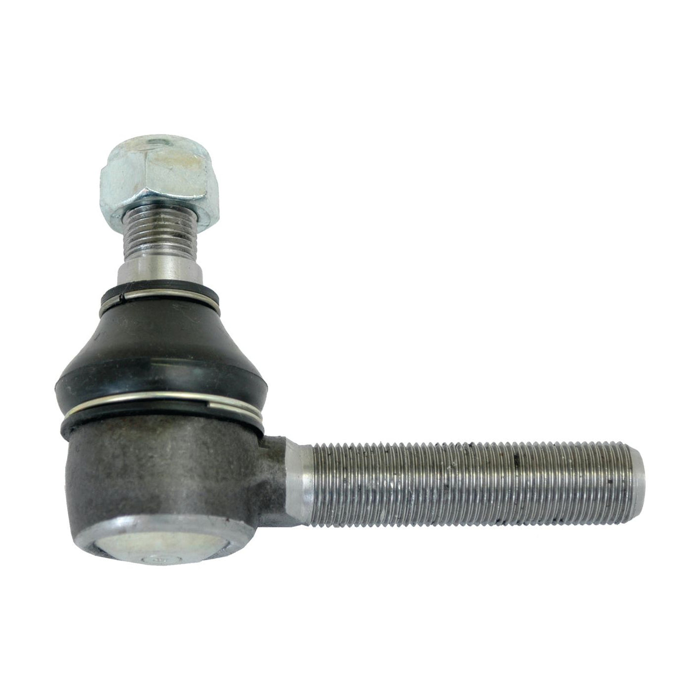 A metal Track Rod (S.71277) by Sparex, featuring a 115mm length with a threaded M18 x 1.5 LH shaft, comes with a black rubber boot and a hexagonal nut on the upper bolt.