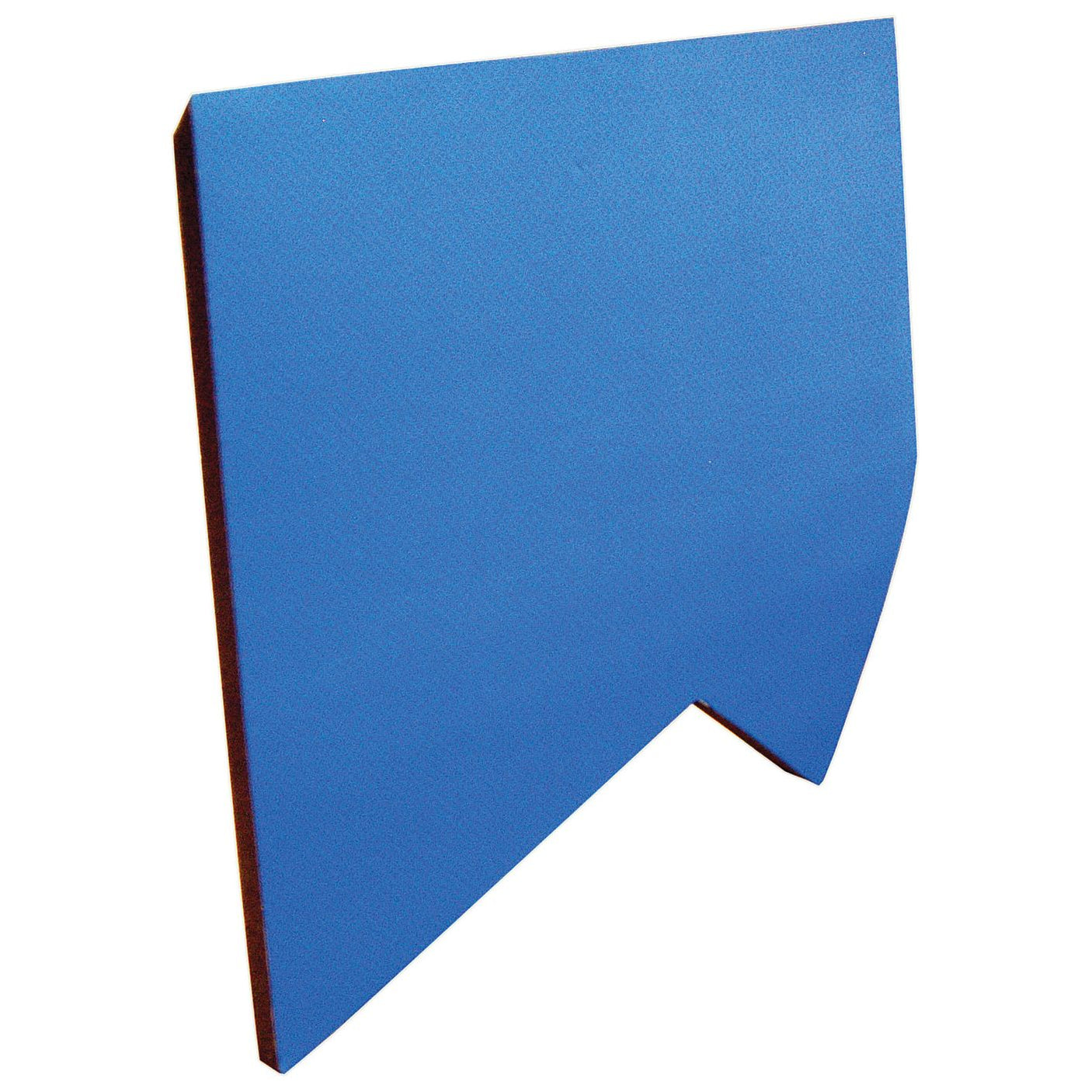 A blue, irregularly shaped foam panel with a cutout on one side, reminiscent of the Sparex Side Trim Panel RH 1 Door (Sparex Part No. S.71359), stands upright against a white background.