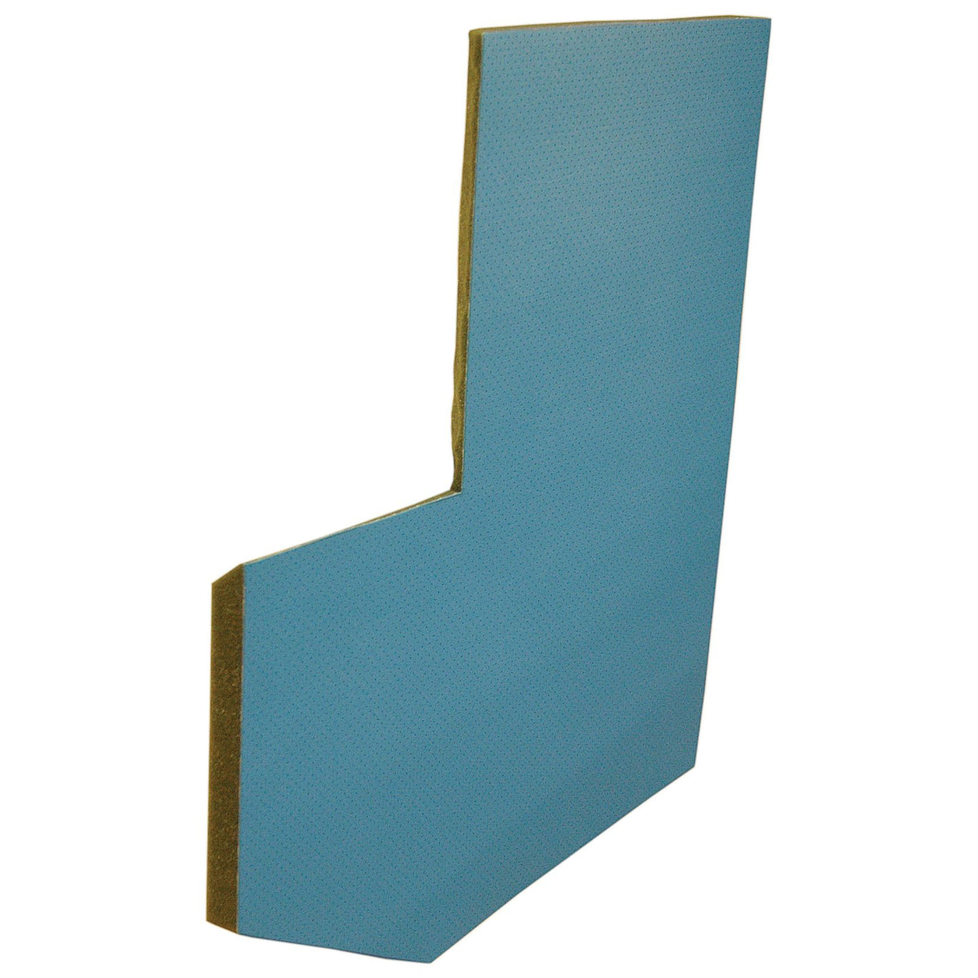 A blue, L-shaped Side Trim Panel RH 1 Door (Sparex Part No. S.71362) with a textured surface reveals brown inner layers, designed for Ford/New Holland vehicles by Sparex.