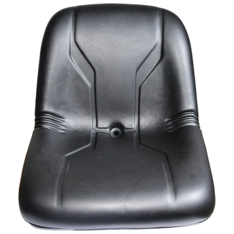 The Sparex Seat Assembly - S.71367, featuring a black plastic seat with a contoured design and a single mounting hole at the base, is perfect for your JD Gator or ZTR Mowers.