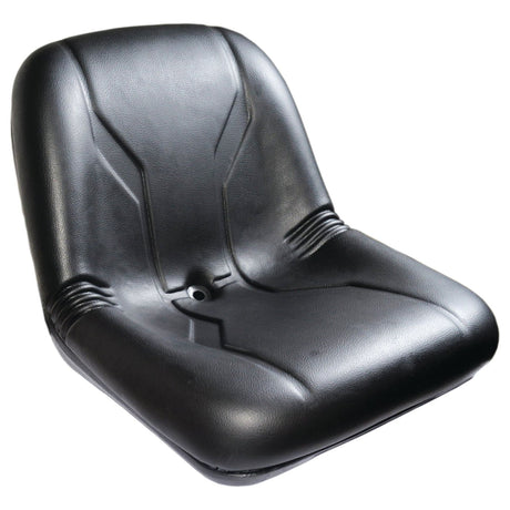 The Sparex Seat Assembly - S.71367 is a black plastic seat featuring minimal padding and stitch-like detailing, ideal for Lawn & Garden equipment such as JD Gator and ZTR Mowers.