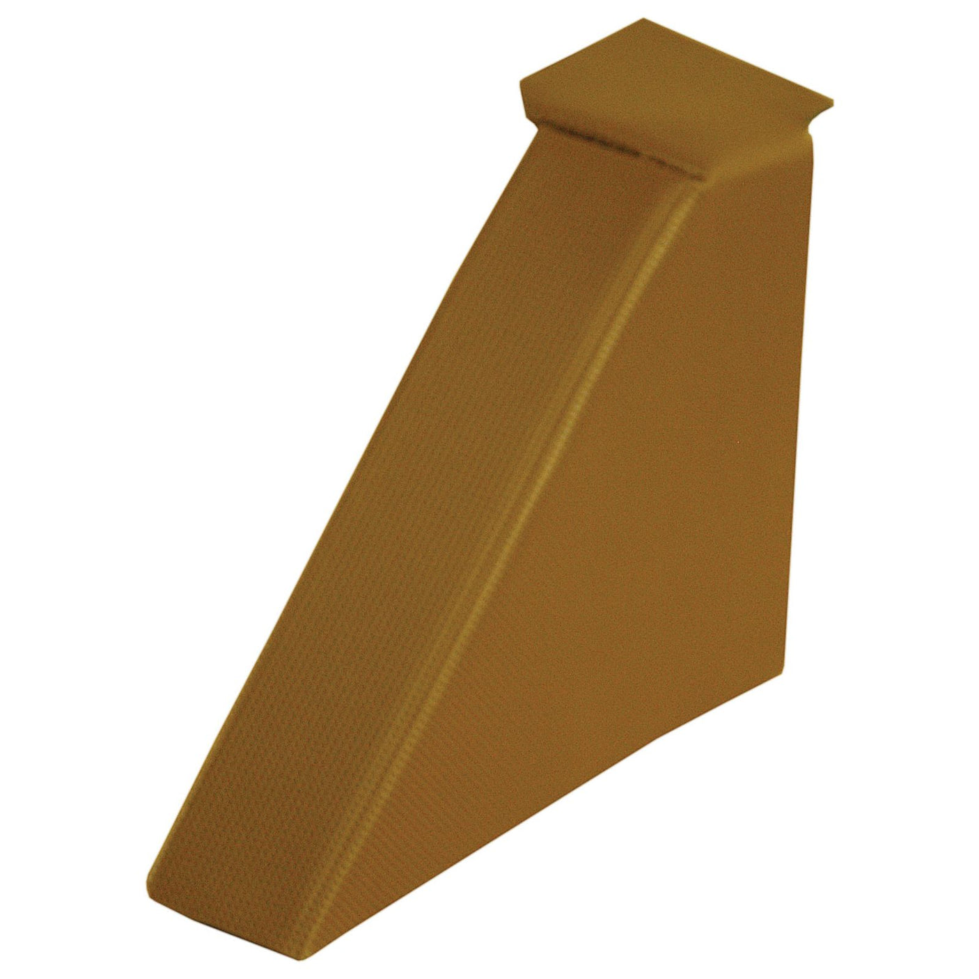 A brown, wedge-shaped doorstop with a rectangular top section, reminiscent of the durability found in Sparex's Rear Corner Panel Trim RH (Sparex Part No. S.71400).