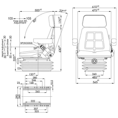 Sparex Seat Assembly
 - S.71650 - Farming Parts