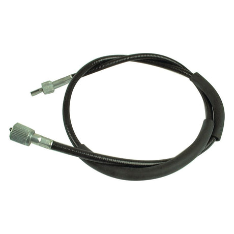 A neatly coiled Sparex black and silver speedometer drive cable (Product Name: Drive Cable, Sparex Part No. S.71980) with metal connectors on both ends, measuring 983mm in length and an outer cable length of 940mm, compatible with Kubota models.