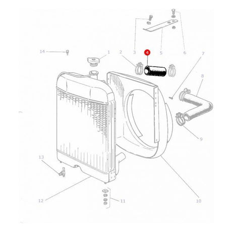 Massey Ferguson - Top Radiator Hose - 1869514M1 - Farming Parts