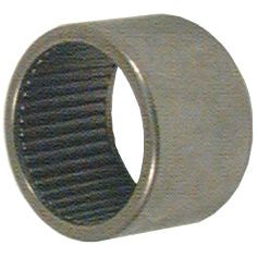 A cylindrical needle roller bearing, like the Sparex Needle Bearing (B2016) - Sparex Part No. S.72045, with an open-end design, showcases its finely ribbed interior and smooth exterior surface.