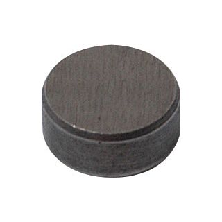 Close-up image of a small, flat, round magnet with a smooth surface and a dark metallic finish, reminiscent of the precision you'd expect in the Sparex Valve Cap (Sparex Part No. S.72098).