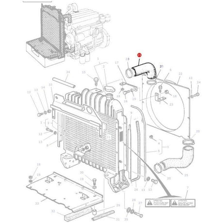 Massey Ferguson - Top Radiator Hose - 3582178M1 - Farming Parts