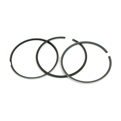 Three black piston rings from the Sparex Piston Ring and Liner Kit (Sparex Part No.S.72162) arranged in a row against a white background.