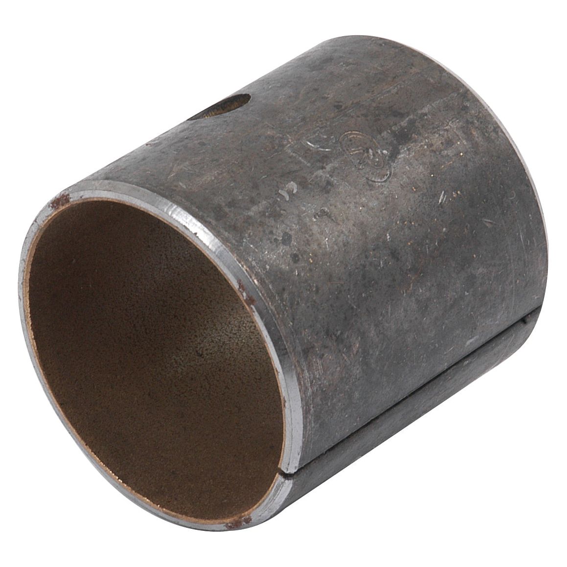 A close-up image of a Small End Bush from Sparex, featuring an internal diameter of 34.8mm, with a hollow center and a small hole on the side. The surface appears worn and slightly corroded, reminiscent of Sparex's part number S.72177.