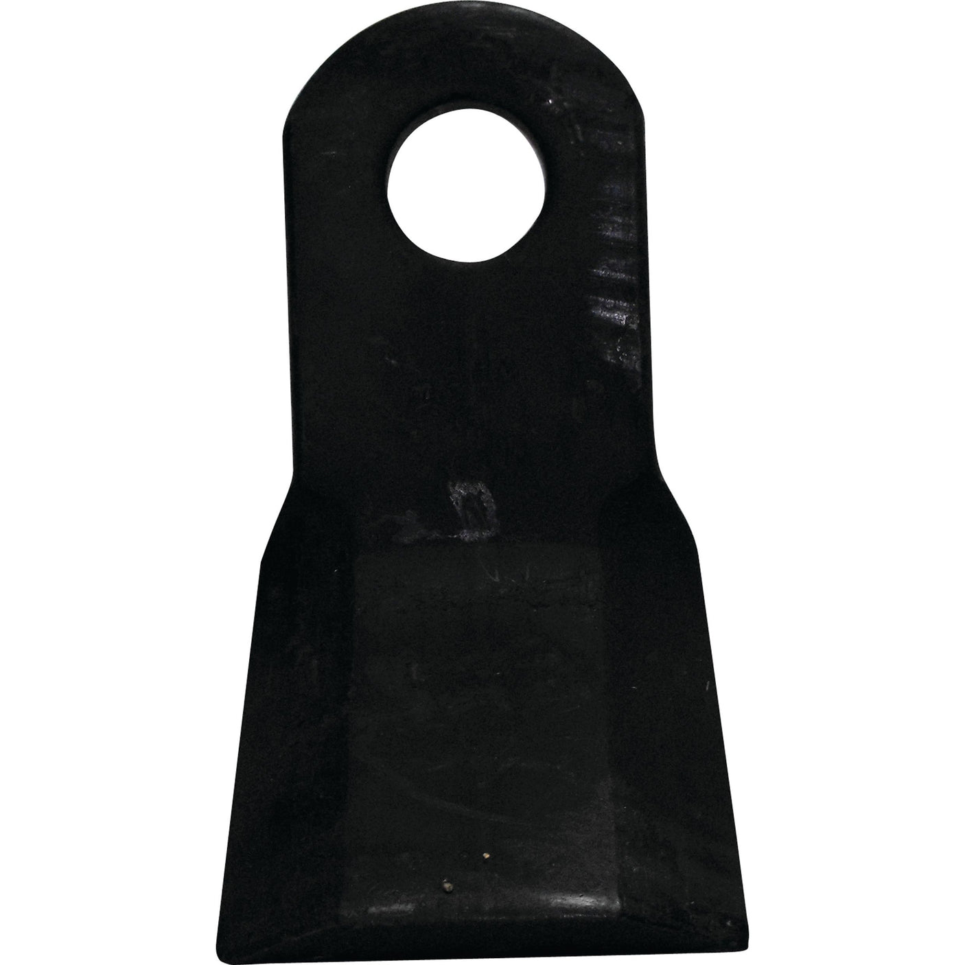 The Sparex Y type flail, measuring 150mm in length and 60mm in width, with a thickness of 10mm and a circular hole diameter of 25.5mm, features a black metal construction with a rectangular base and rounded top. It is an ideal replacement for the Agrimaster Quivogne series, fitting as part number 3000106 (Sparex Part No. S.72287).