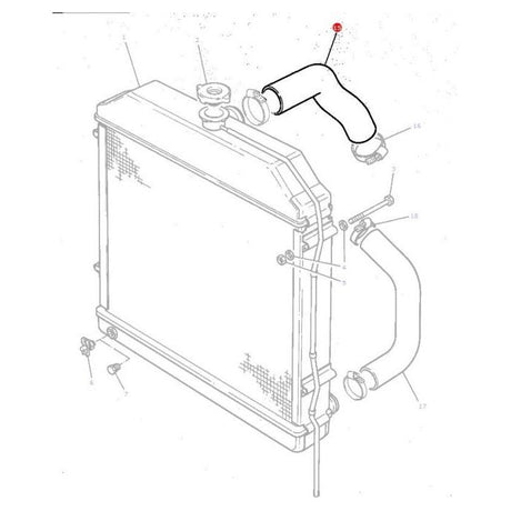 Massey Ferguson - Top Radiator Hose - 3596204M1 - Farming Parts