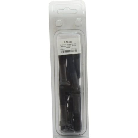 Pack of twenty-five Oval Head Double Nib Bolts With Nuts (TO2E) - M12 x 64mm, featuring a tensile strength of 10.9, in an Agripak with a clear plastic container and label displaying product information.