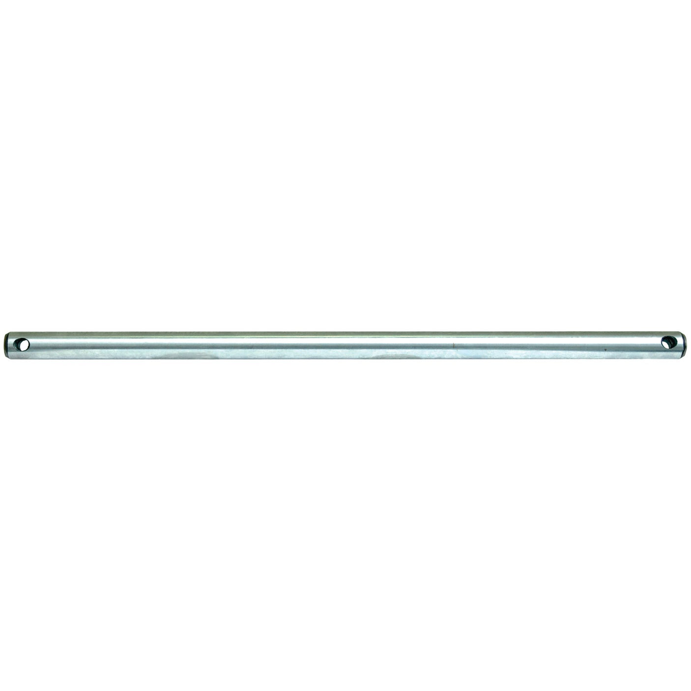 A straight metal rod with holes on both ends, ideal as the Hydraulic Pump Shaft by Sparex (Part No. S.72471).