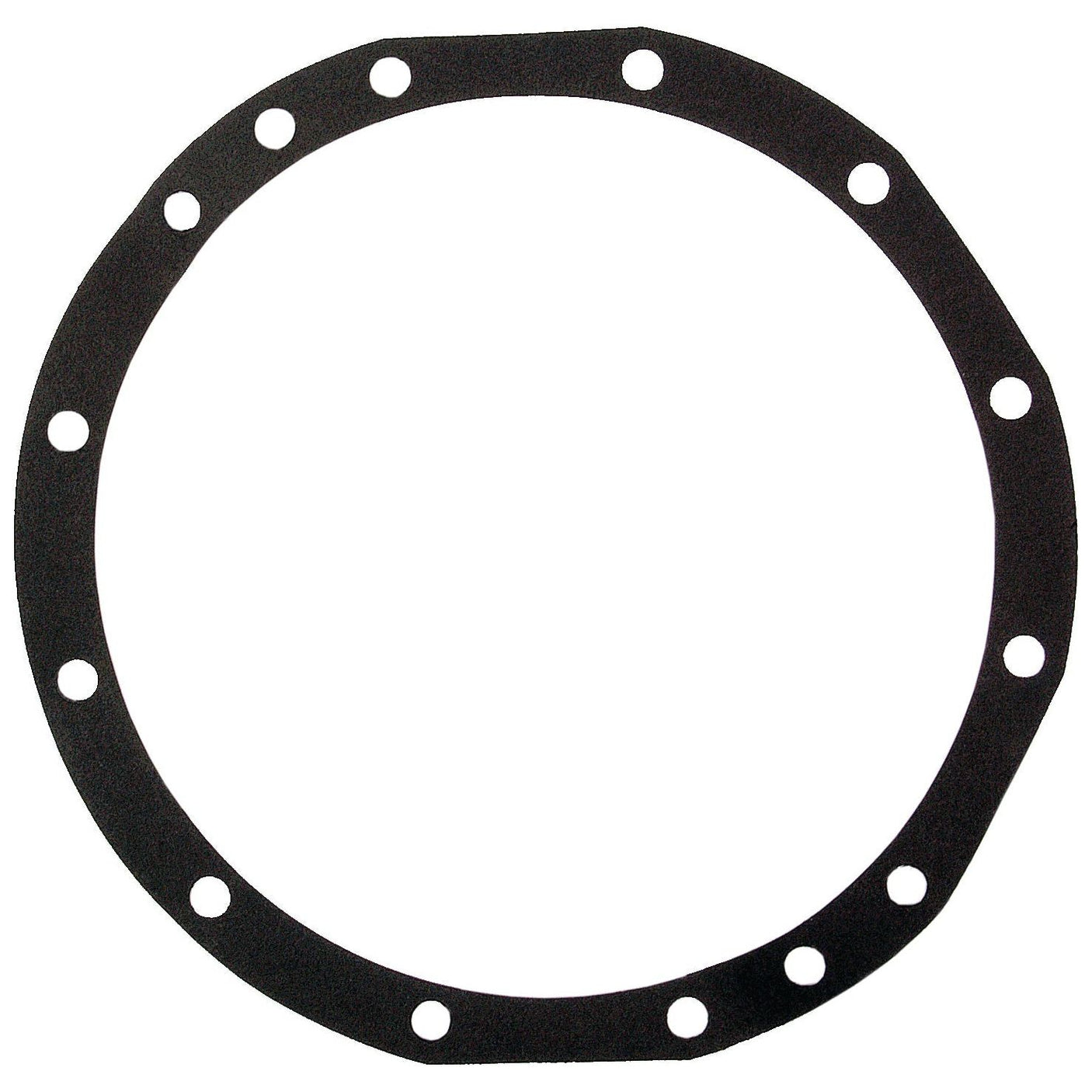 A Sparex Rear Axle Housing Gasket (Part No. S.72508) is black and circular with multiple evenly spaced holes around the perimeter, compatible with John Deere vehicles.