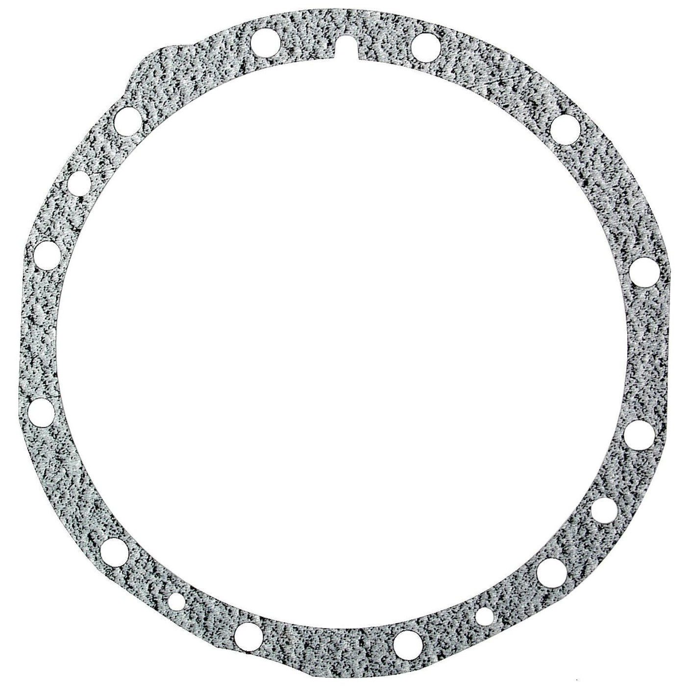 A Rear Axle Housing Gasket by Sparex, designed specifically for John Deere equipment, featuring a circular metal design with multiple holes along its circumference. The product is known as the Rear Axle Housing Gasket | Sparex Part No.S.72510.